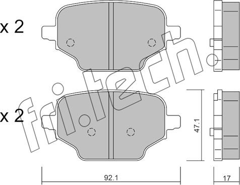 Fri.Tech. 1245.0 - Тормозные колодки, дисковые, комплект autospares.lv