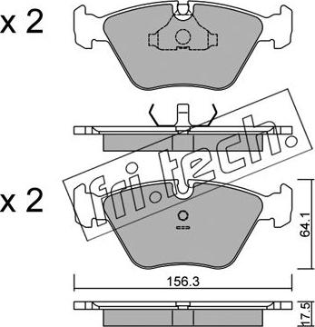 Fri.Tech. 124.1 - Тормозные колодки, дисковые, комплект autospares.lv