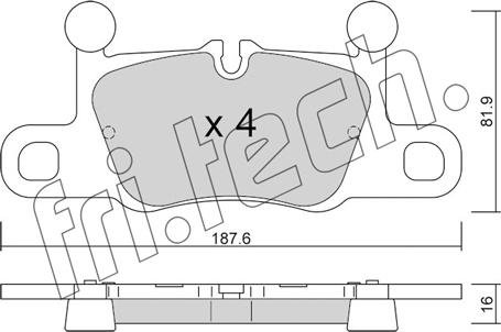 Fri.Tech. 1258.0 - Тормозные колодки, дисковые, комплект autospares.lv