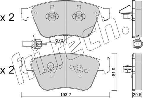 Fri.Tech. 1253.0 - Тормозные колодки, дисковые, комплект autospares.lv