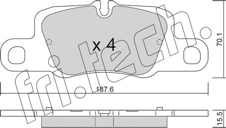 Fri.Tech. 1257.0 - Тормозные колодки, дисковые, комплект autospares.lv