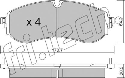 Fri.Tech. 1263.0 - Тормозные колодки, дисковые, комплект autospares.lv