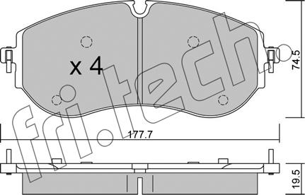 Fri.Tech. 1262.0 - Тормозные колодки, дисковые, комплект autospares.lv