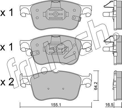 Fri.Tech. 1205.0 - Тормозные колодки, дисковые, комплект autospares.lv