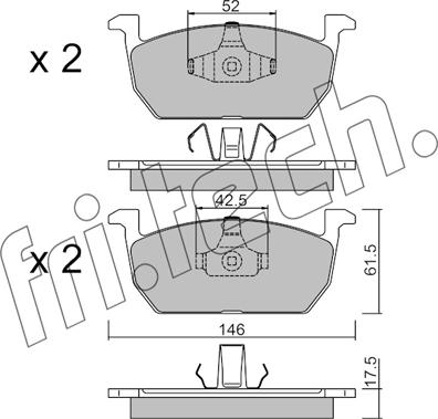 Fri.Tech. 1214.0 - Тормозные колодки, дисковые, комплект autospares.lv