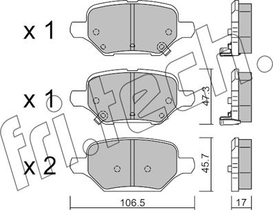 Fri.Tech. 1213.0 - Тормозные колодки, дисковые, комплект autospares.lv