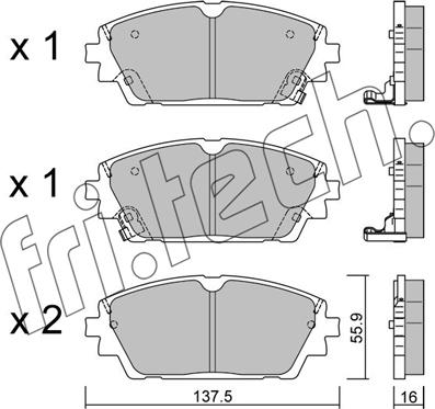 Fri.Tech. 1237.0 - Тормозные колодки, дисковые, комплект autospares.lv