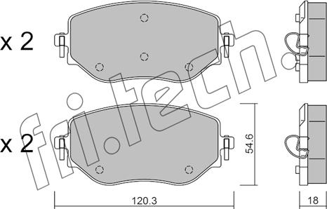 Fri.Tech. 1225.0 - Тормозные колодки, дисковые, комплект autospares.lv