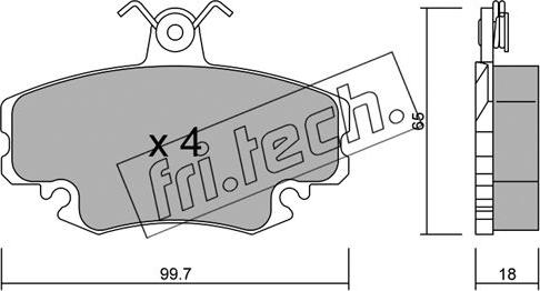 Fri.Tech. 122.0 - Тормозные колодки, дисковые, комплект autospares.lv