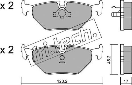 Fri.Tech. 127.0 - Тормозные колодки, дисковые, комплект autospares.lv