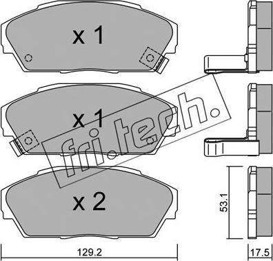 Fri.Tech. 174.0 - Тормозные колодки, дисковые, комплект autospares.lv