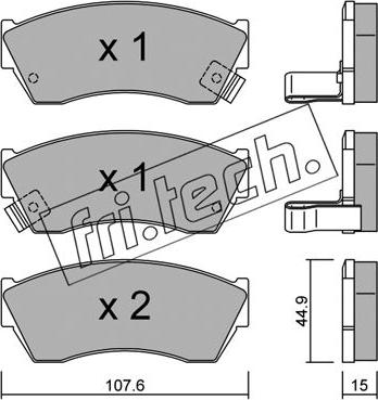 Fri.Tech. 171.0 - Тормозные колодки, дисковые, комплект autospares.lv