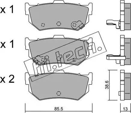 Fri.Tech. 172.0 - Тормозные колодки, дисковые, комплект autospares.lv