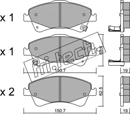 Fri.Tech. 895.0 - Тормозные колодки, дисковые, комплект autospares.lv