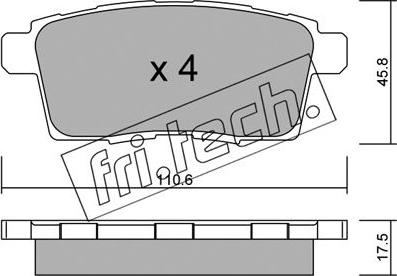 Fri.Tech. 890.0 - Тормозные колодки, дисковые, комплект autospares.lv