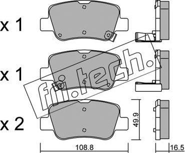 Fri.Tech. 898.0 - Тормозные колодки, дисковые, комплект autospares.lv