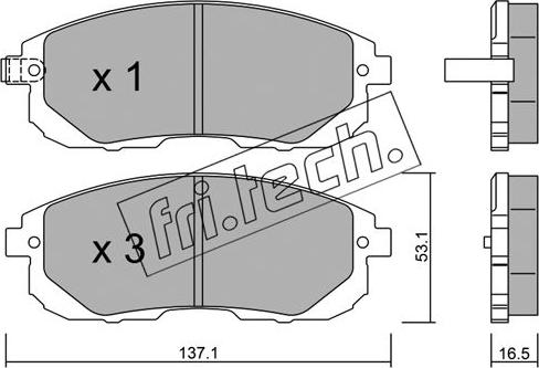 Fri.Tech. 893.0 - Тормозные колодки, дисковые, комплект autospares.lv