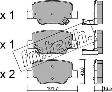 Fri.Tech. 897.0 - Тормозные колодки, дисковые, комплект autospares.lv