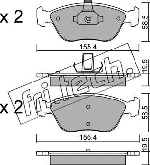 Fri.Tech. 849.0 - Тормозные колодки, дисковые, комплект autospares.lv