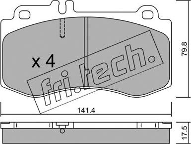 Fri.Tech. 844.0 - Тормозные колодки, дисковые, комплект autospares.lv