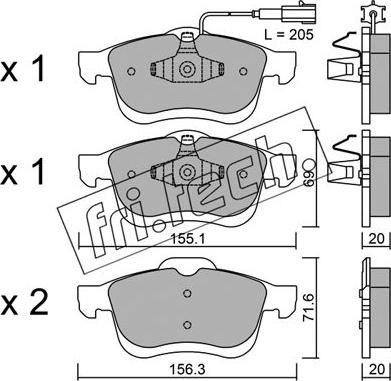 Fri.Tech. 840.0 - Тормозные колодки, дисковые, комплект autospares.lv