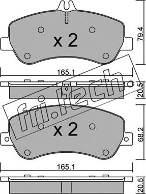 Fri.Tech. 841.0 - Тормозные колодки, дисковые, комплект autospares.lv