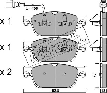 Fri.Tech. 848.0 - Тормозные колодки, дисковые, комплект autospares.lv