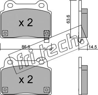 Fri.Tech. 843.0 - Тормозные колодки, дисковые, комплект autospares.lv