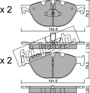 Fri.Tech. 847.0 - Тормозные колодки, дисковые, комплект autospares.lv