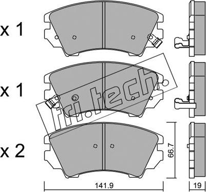 Fri.Tech. 859.0 - Тормозные колодки, дисковые, комплект autospares.lv