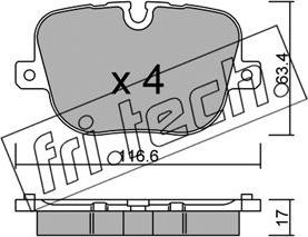 Fri.Tech. 854.0 - Тормозные колодки, дисковые, комплект autospares.lv