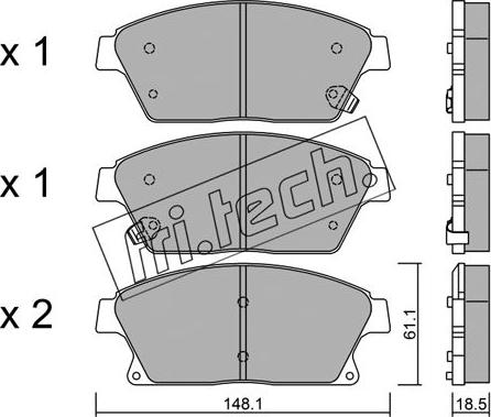 Fri.Tech. 856.0 - Тормозные колодки, дисковые, комплект autospares.lv