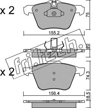 Fri.Tech. 852.0 - Тормозные колодки, дисковые, комплект autospares.lv