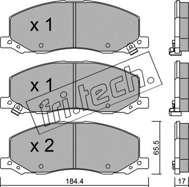 Fri.Tech. 860.0 - Тормозные колодки, дисковые, комплект autospares.lv