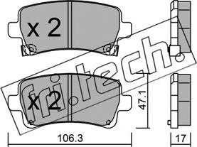 Fri.Tech. 861.0 - Тормозные колодки, дисковые, комплект autospares.lv