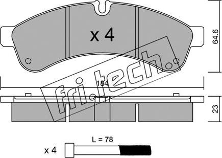 Fri.Tech. 868.0 - Тормозные колодки, дисковые, комплект autospares.lv