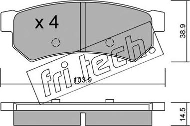 Fri.Tech. 863.0 - Тормозные колодки, дисковые, комплект autospares.lv