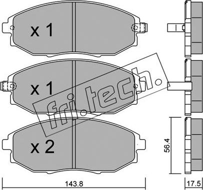 Fri.Tech. 862.0 - Тормозные колодки, дисковые, комплект autospares.lv