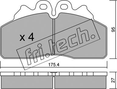 Fri.Tech. 867.0 - Тормозные колодки, дисковые, комплект autospares.lv