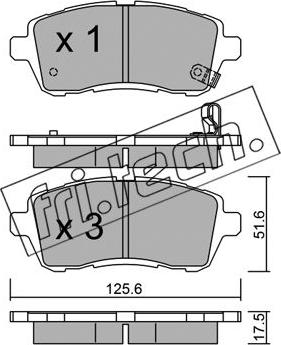 Fri.Tech. 809.0 - Тормозные колодки, дисковые, комплект autospares.lv