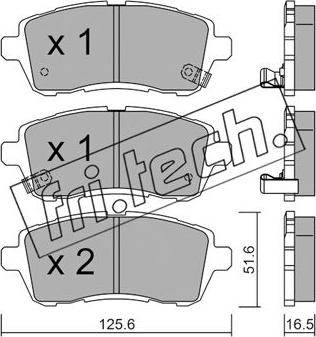 Fri.Tech. 809.1 - Тормозные колодки, дисковые, комплект autospares.lv