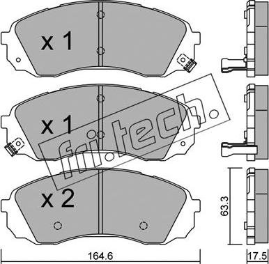 Fri.Tech. 801.0 - Тормозные колодки, дисковые, комплект autospares.lv