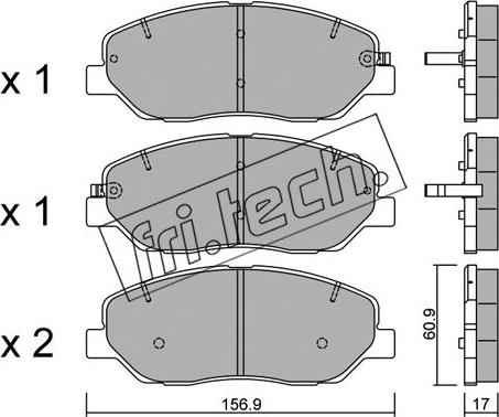 Fri.Tech. 803.0 - Тормозные колодки, дисковые, комплект autospares.lv