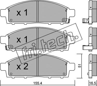 Fri.Tech. 807.0 - Тормозные колодки, дисковые, комплект autospares.lv