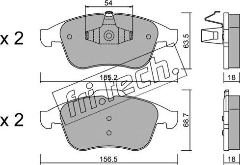 Fri.Tech. 819.0 - Тормозные колодки, дисковые, комплект autospares.lv