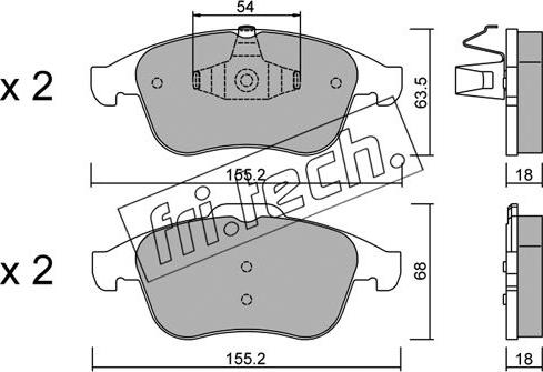 Fri.Tech. 819.2 - Тормозные колодки, дисковые, комплект autospares.lv