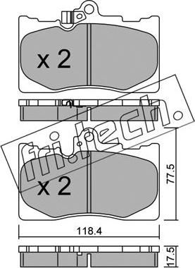 Fri.Tech. 815.0 - Тормозные колодки, дисковые, комплект autospares.lv