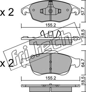 Fri.Tech. 816.0 - Тормозные колодки, дисковые, комплект autospares.lv