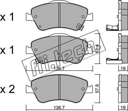 Fri.Tech. 810.0 - Тормозные колодки, дисковые, комплект autospares.lv