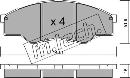 Fri.Tech. 813.0 - Тормозные колодки, дисковые, комплект autospares.lv